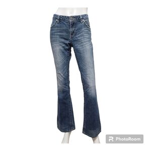 Harley Davidson Angel Wing Low Rise Flare Jeans Size 6 Tall